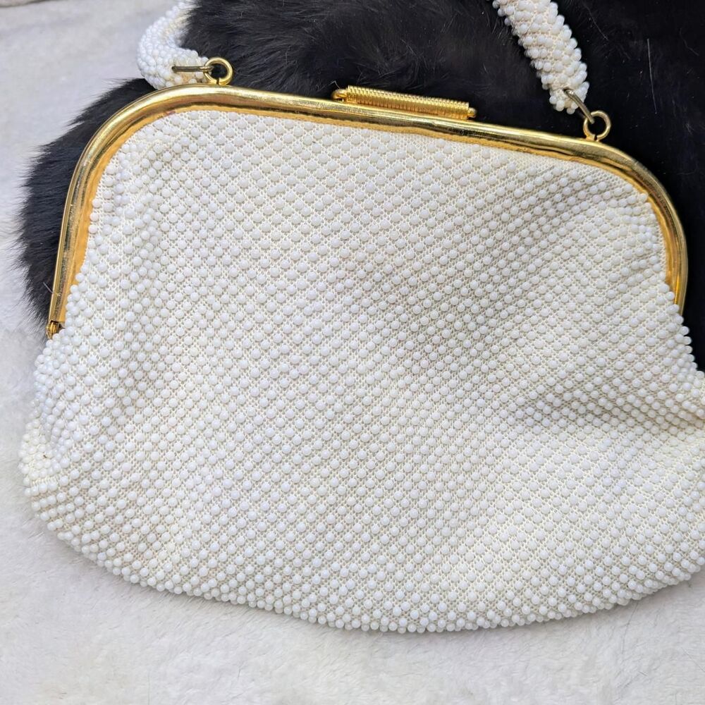 No-brand Women's White and Gold Bag
